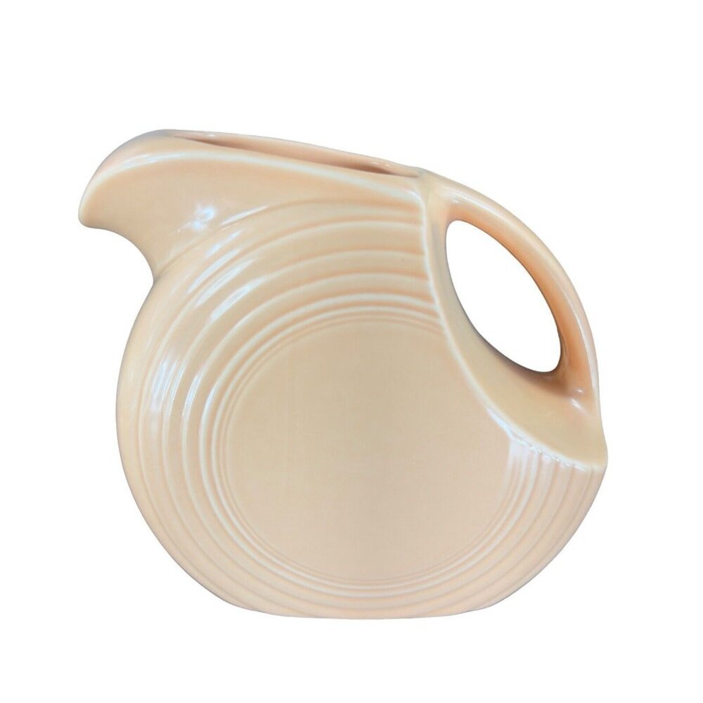 Vintage Fiesta Disc Pitcher Carafe Light‎ Salmon Pink Glaze USA Pottery Marked
